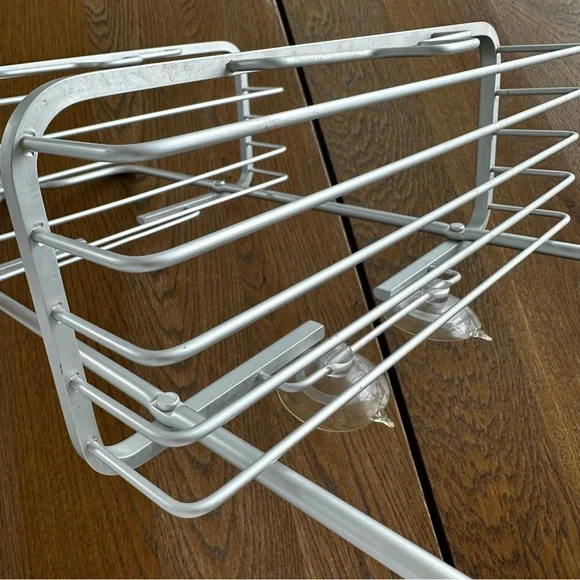 Zenna Home Rustproof Hanging Shower Caddy Satin Chrome Sturdy Metal - Picture 11 of 11